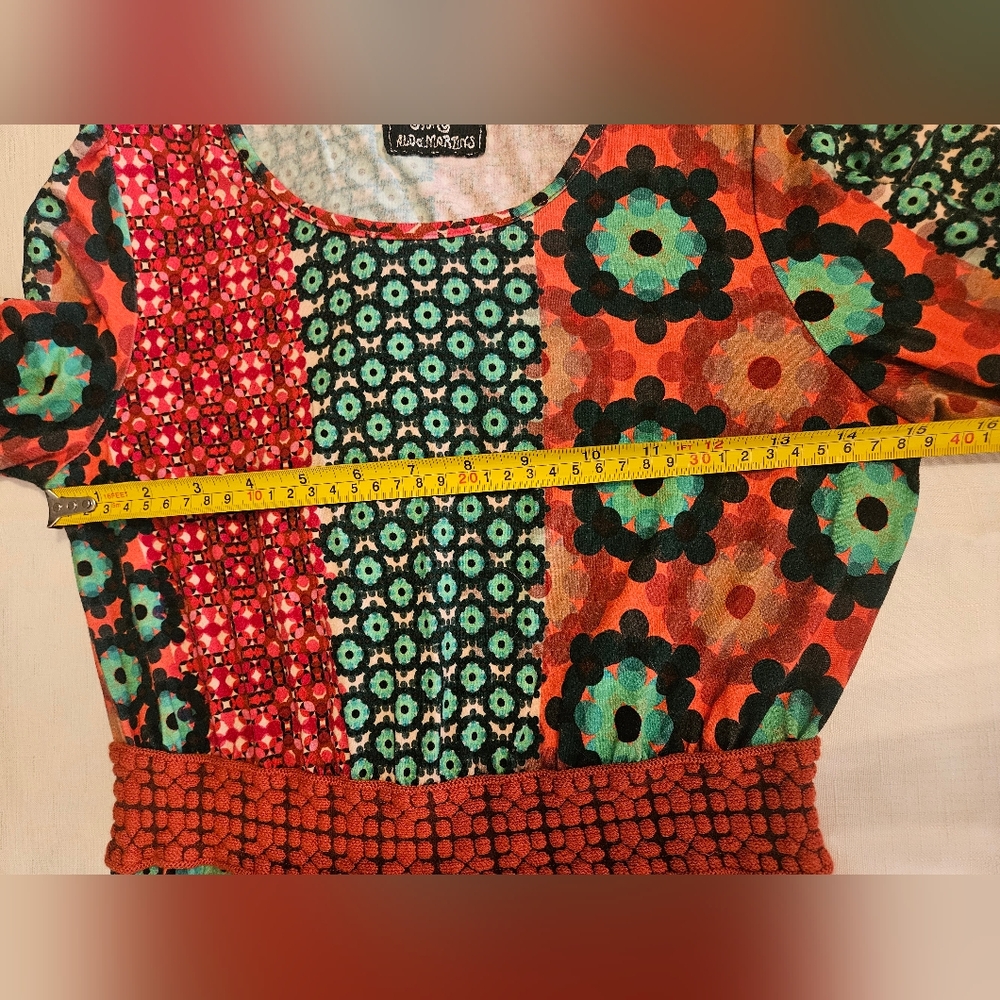 Aldo Martins Patchwork Geometric Long Sleeve Midi… - image 8